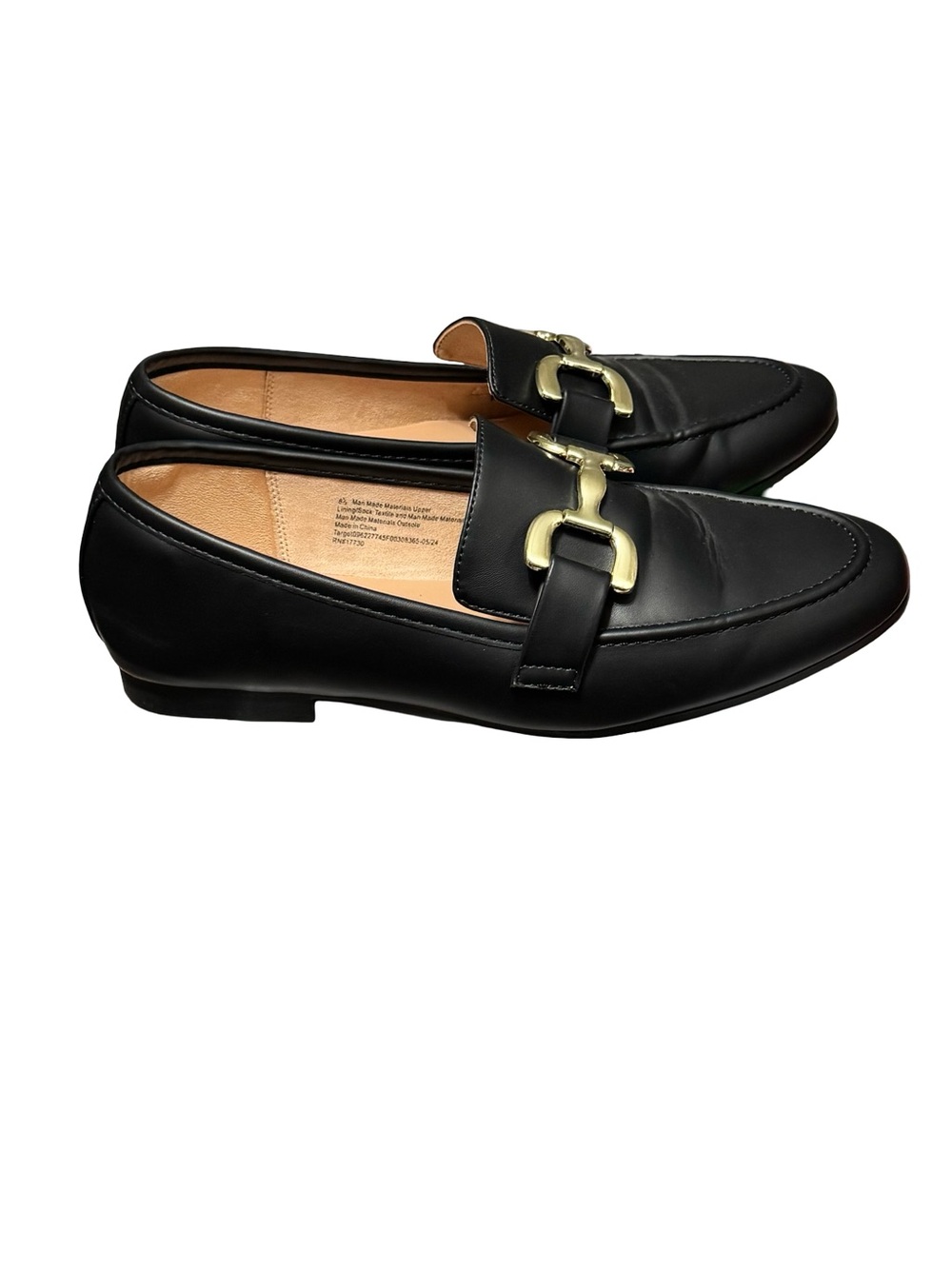 A New Day Carolyn Black Vegan Leather Horsebit Detail Slip On Women’s Loafers